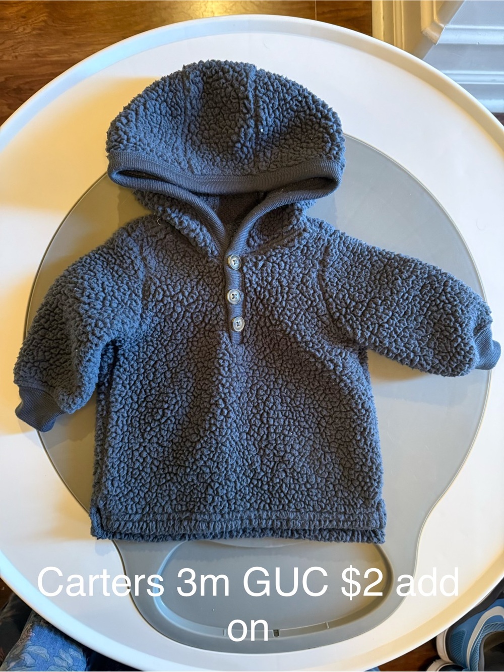 Carter's Navy Hooded Sherpa Pullover